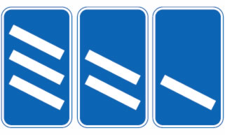 Motorway sign above lanes map